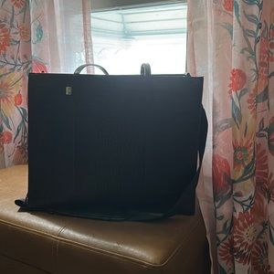 Beis Large Work Tote In Black Croc